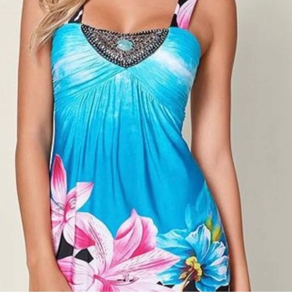 VENUS Dresses & Skirts - Venus Women’s Tropical Short Mini Dress Hawaiian Flower Small
